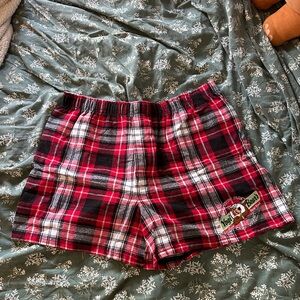 Yogi Bear Camp Resort Red and Black Plaid Women's Pajama Shorts